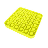 Jucarie antistres din silicon, Pop it now, forma patrat Galben, 13 cm